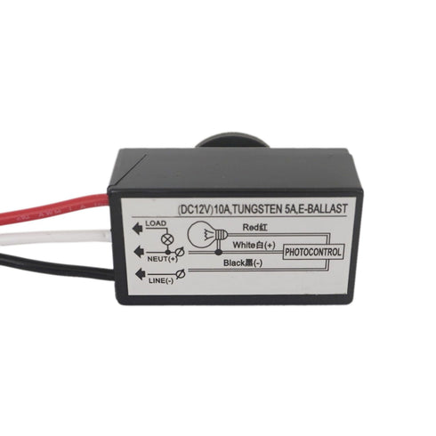 Heluok 12V, 5A Photocell Sensor DC Automatic Photoelectric Switch, Dusk to Dawn Outdoor Photoelectric Light Control