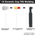 #12 Ceramic Cup White TIG Welding Cup fit Torch WP 9/20/25 Series with 3/32 Diffuser 3pk (HCZ-WST-40062+40063-6)