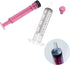 10 Pack 10ml Measurement Syringe with Cap for Scientific Labs, Liquid Dispensing, Pet and Party Supplies (Pink)
