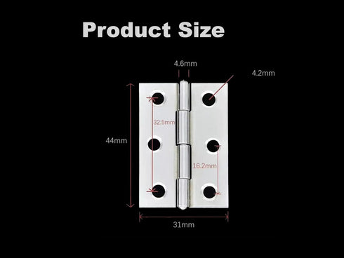 DRENIS 2 Inch, Toolbox (10 Pack) Small Stainless Steel Door Hinges Folding Window Hinges, Heavy Duty Butt Hinges
