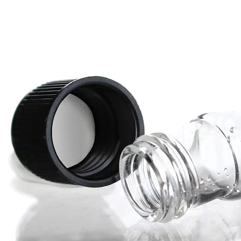 HUAOU 13x100mm Glass Test Tubes, Pack of 10 with Black Screw Caps, 8ml Boro Glass for Experiments and Decorations