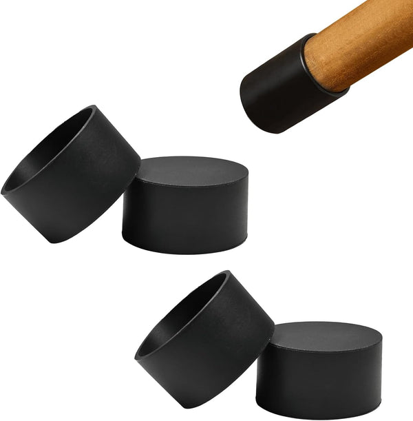 4 Pcs 2" (51 mm) Round Chair Leg Tips Caps, Silicone Rubber