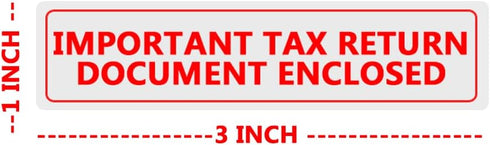 Important Tax Return Document Enclosed Stickers for Window Security Envelopes, 500 Pcs Per Roll