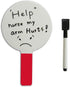 Hand Held Dry Eraser Paddle Board, Two Sided Quick Response White Board