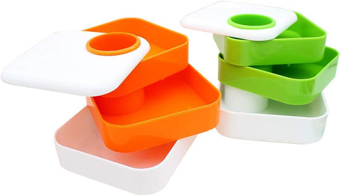 Green Pencil Holder Pen Containers for Desk, 3 Rotating Drawer Desk Organizer, Square