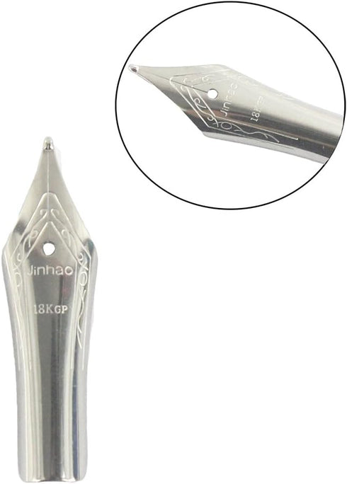Gullor 5PCS Fountain Pen Nibs, Silver, Medium Nib for Jinhao 250/301/500/5099/8802/9009/5000