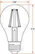 A19 Bulb, 11.5W, Dimmable, 1500 5000K, 2 Pack (42173) Sylvania Clear LED White Filament LMS, Medium Base, Daylight