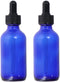 2Pcs Glass Dropper Bottle, 2oz Tincture Bottle with Dropper, Eye Dropper Bottles for Essential Lab Chemicals, Cobalt