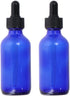 2Pcs Glass Dropper Bottle, 2oz Tincture Bottle with Dropper, Eye Dropper Bottles for Essential Lab Chemicals, Cobalt
