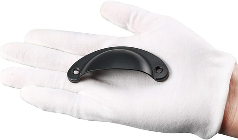 uxcell Cup Pulls, Carbon Steel Shell Pull Handles, Black for Dresser Kitchen Cabinet Drawer, 10 Pack