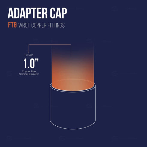 DUFD0100 Copper Cap with Sweat Socket, 1