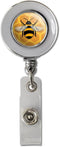 Bee on Honeycomb Retractable Reel, Chrome Badge ID Card Holder Clip
