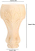 2PCS Zerodis Wood Table Leg, Rubber Wood Furniture Leg Replacement with Exquisite Carving Patterns, for Sofa Coffee