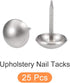 Upholstery Nail Tacks (11x17x3.6mm) 25Pcs, Iron Round Thumb Push Pins for Home Kitchen Furniture, Silver Tone