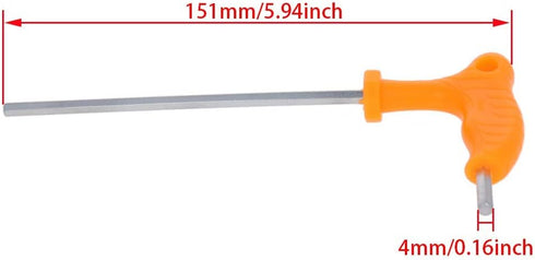 Utoolmart T Handle Allen Wrench 4mm/0.16inch Metric Double Head T-Handle Hex Key Wrench 151mm/5.94inch Total Length by Utoolmart