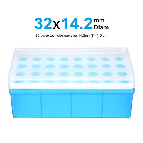 uxcell Tube Rack Polypropylene 32-Well Blue for 5ml