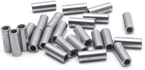 Sscon 25Pcs M4x16mm Round Coupling Nuts, 304 Stainless Steel Fasteners for Rod Bar Stud