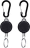 Retractable Keychain 2 Pack Heavy Duty Key Fob Badge Reel Holder with Multitool Carabiner Clip for ID Holders