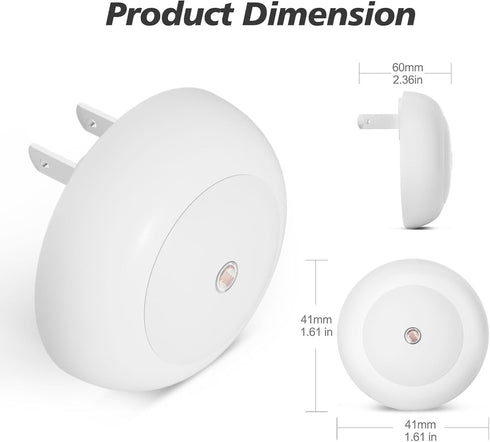 0.5W, 2 Pack fesnne Night Light, Night Lights Plug into Wall, Dusk to Dawn Sensor Warm White Led Night Light Nightlight