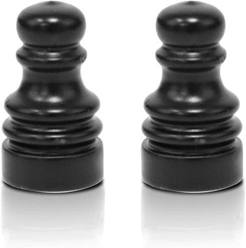 OMOBANU 2PCS Chess Finials for Lamps Antique Black Compatible with Thread 1/4-27 Lamp
