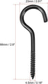 uxcell 2.6" Screw Eye Hooks, Self Tapping Screws, Screw-in Hanger Eye-Shape Hooks, Black 12pcs