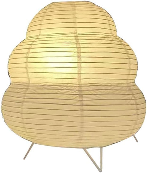2 Pack Bedside Table Lamp Paper and Chrome Standing Lamp Room Decoration Festival Lantern Light Nightstand Desk Lamp