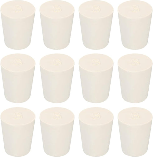 MECCANIXITY Rubber Tapered Plug, 17mm to 23mm Solid Test Tubes Bungs Stopper White for Lab Home, 12 Pieces