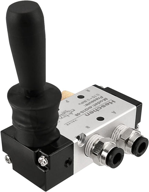 Pneumatic Hand Pull Mechanical Valve 4H210-08, 2 Position 5 Way PT1/4" Manual Control with Fittings and Muffler