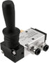 Pneumatic Hand Pull Mechanical Valve 4H210-08, 2 Position 5 Way PT1/4" Manual Control with Fittings and Muffler