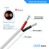 16 Gauge 2 Conductor Electrical Wire, 16.4FT White Stranded Low Voltage 16/2 Cable, 16 AWG Tinned Copper
