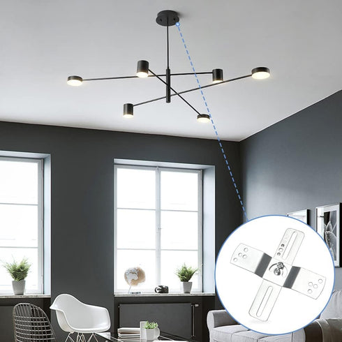 Helunsi 2 Sets 4 inch 4" Light Fixture Mounting Bracket, Universal Crossbar for Lighting, Ceiling Fan Mounting Plate