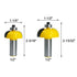 5pcs 1/2 Inch Set Set 1/8", 1/4", 5/16", 3/8", 1/2" Wolfride Shank Cove Router Bit Cove Molding Router Bits Radius Cove