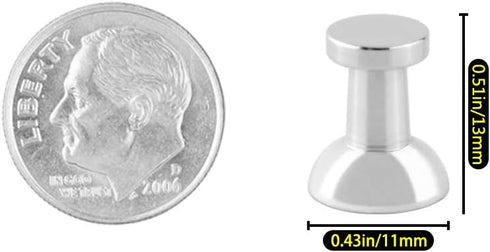 Magnetic Push Pins for Refrigerator, 16pcs Brushed Nickel for Office, Whiteboard, Map Magnets