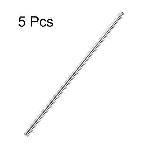 uxcell 5mm x 300mm 304 Stainless Steel Solid Round Rod for DIY Craft - 5pcs