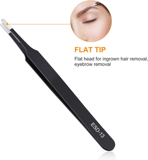 9PCS Precision Tweezers Set, Upgraded Anti-Static Stainless Steel for Laboratory Work and Jewelry-Making