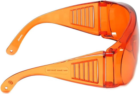 Calabria Orange Fitover Dental Safety Glasses, Protection for Teeth Whitening LED Light, Blue/Red Light Goggles