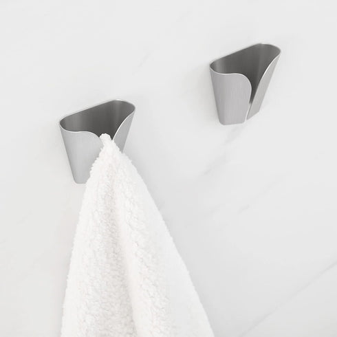 2 Pack, AH7201-2-P2 KES Kitchen Towel Hooks Self Adhesive Dish Towel Holder Hand Towel Hook Hanger Rustproof Stainless