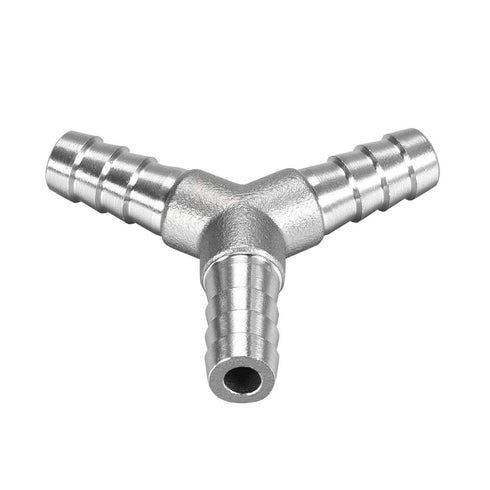 Stainless Steel 5/16" Hose Barb Y Barbed Fitting, 3 Way Wye Adapter with 3pcs Hose Clamps
