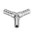 Stainless Steel 5/16" Hose Barb Y Barbed Fitting, 3 Way Wye Adapter with 3pcs Hose Clamps
