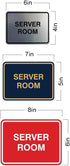 Durable Classic Framed Server Room Sign - Medium Size (Black)