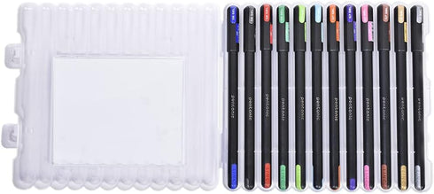 Pentonic Gel Pen with Hard Box Case, Waterproof Gel Ink, Comfortable Grip, Multicolor Ink, Pack of 10 Pens