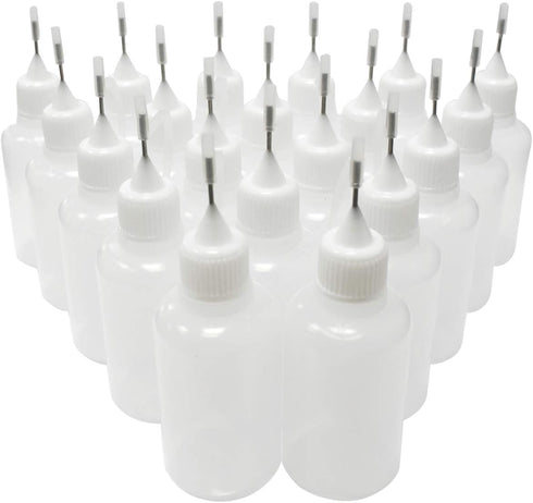 Kang&Chang 20pcs Squeezable Plastic Bottles, 30ml with Steel Needle Dropper and Childproof Cap for Liquid