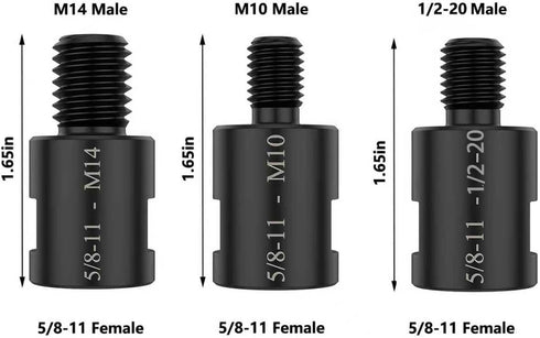 Generic 5/8"-11 Adapter,5/8"-11 M10(3/8"),M14 1/2-20UNC Angle Grinder Thread Arbor to & for Grinding,Buffer