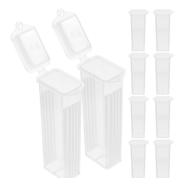 20pcs Polypropylene Slide Mailer, 87mm x 27mm End Opening Plastic with Flip Top Lid for 5 Slides