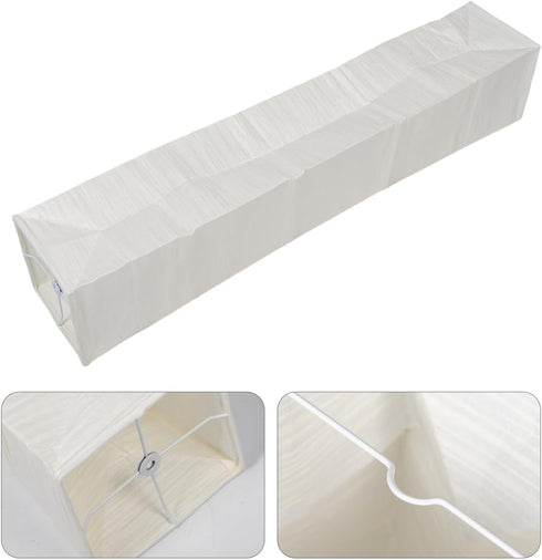 37" Hemobllo Japanese Paper Floor Lamp Shade Replacement, Beige Rice Paper Standing Cover with Iron Frame, Foldable