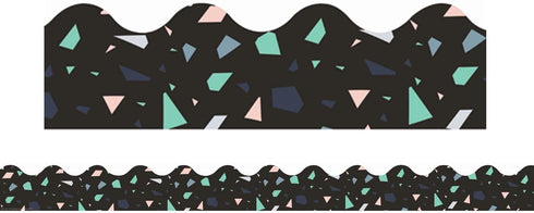 Eureka Black, Pink, and Green Confetti Pattern Extra Wide Bulletin Board Trim and Classroom Decoration Strips, 12pcs, 3.25'' x 37'' by Eureka