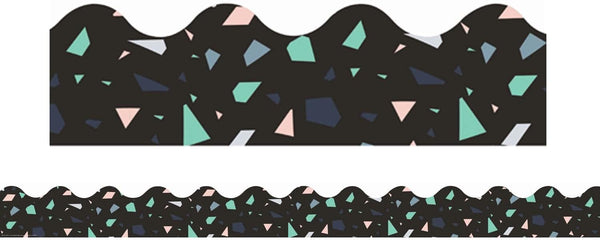 Eureka Black, Pink, and Green Confetti Pattern Extra Wide Bulletin Board Trim and Classroom Decoration Strips, 12pcs, 3.25'' x 37'' by Eureka