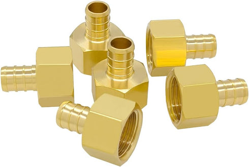 Hooshing 1/2" Pex Female Adapter, PEX 1/2 Inch to 1/2 Inch Female NPT, Pack of 6