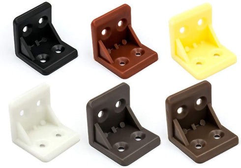 JCBIZ 12pcs Plastic Furniture Corner Brace Joint 4-Hole Right Angle Board Holder Shelf