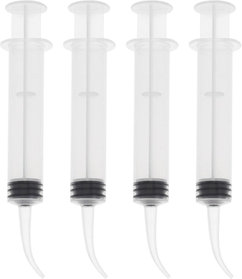 4pcs Disposable Dental Irrigation Syringe with Curved Tip Colostrum Syringes for Dental Care